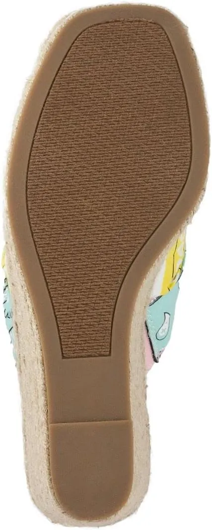LONDON FOG Womens Heidi Espadrille Wedge Sandals with Knotty Bow Detail