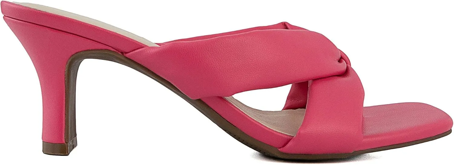 LONDON FOG Womens Louelle Dress Sandal Womens comfort Heeled Sandals