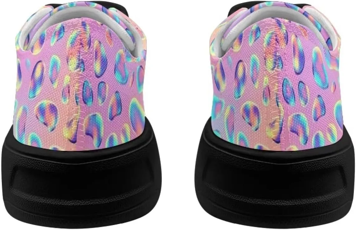 Low-Top Slip Ons Sneakers Canvas Women Black Platform Canvas Shoes Trendy Slip Ons Barefoot Shoes Fit Comfort 5.5-13.5