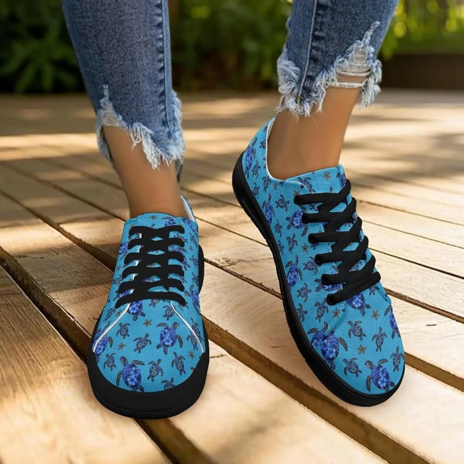 Low-Top Slip Ons Sneakers Canvas Women Black Platform Canvas Shoes Trendy Slip Ons Barefoot Shoes Fit Comfort 5.5-13.5