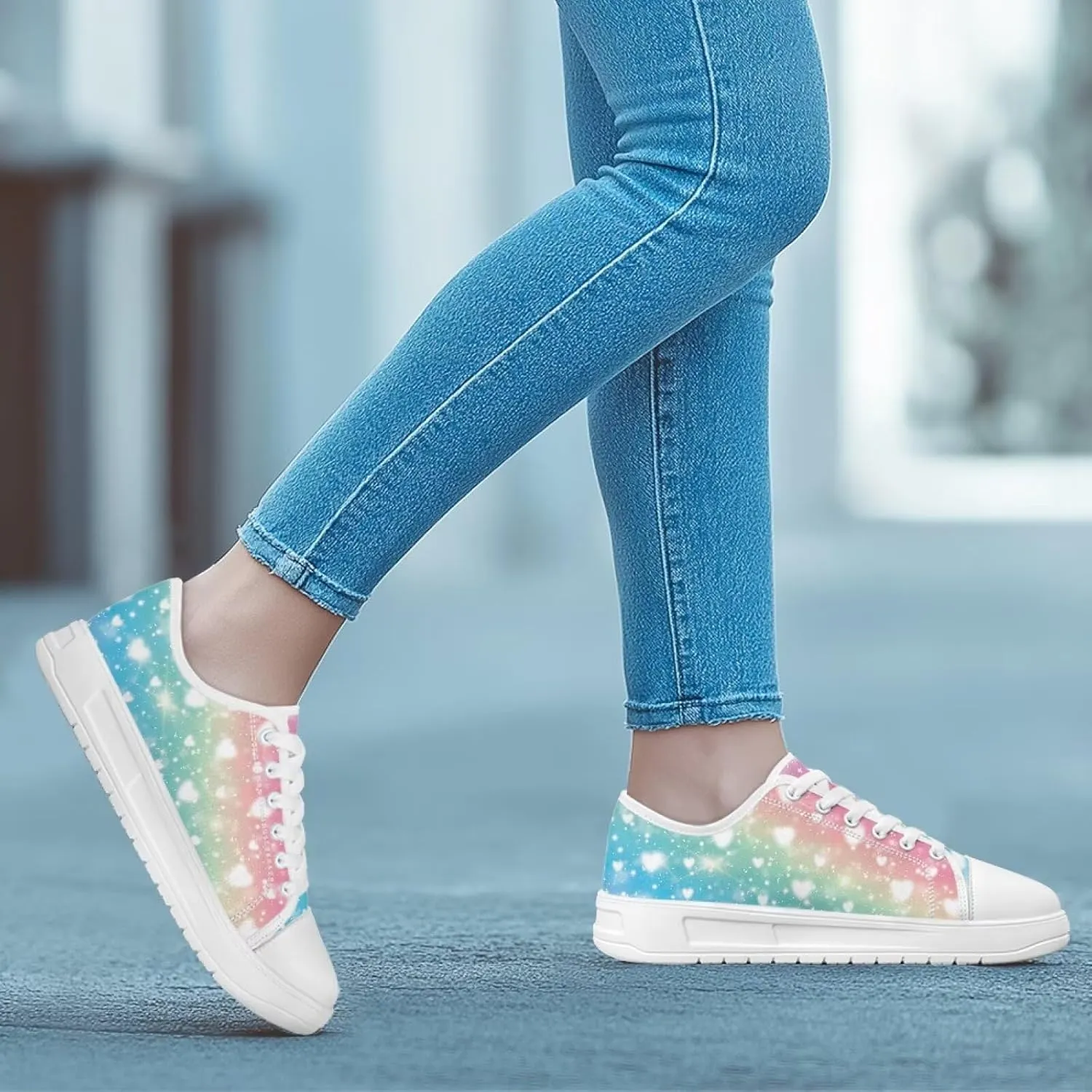 Low Tops Canvas Shoes for Women Girl Classic Lace Up Fashion Sneaker Street Casual Canvas Shoes No Laces 5.5-13.5