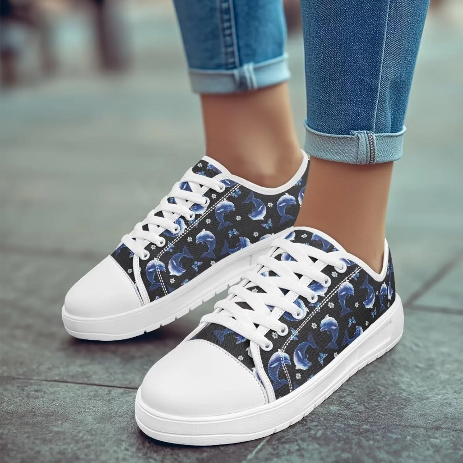 Low Tops Canvas Shoes for Women Girl Classic Lace Up Fashion Sneaker Street Casual Canvas Shoes No Laces 5.5-13.5