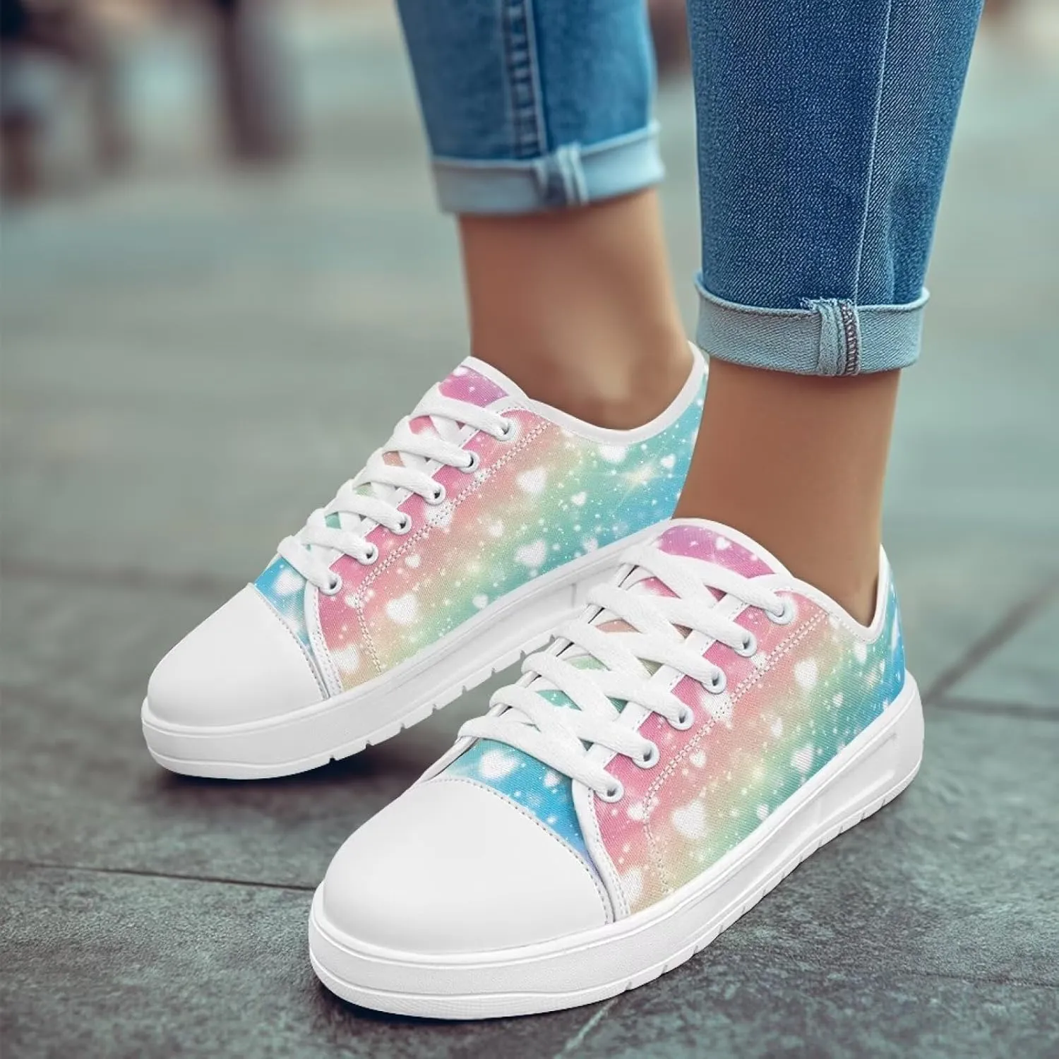 Low Tops Canvas Shoes for Women Girl Classic Lace Up Fashion Sneaker Street Casual Canvas Shoes No Laces 5.5-13.5