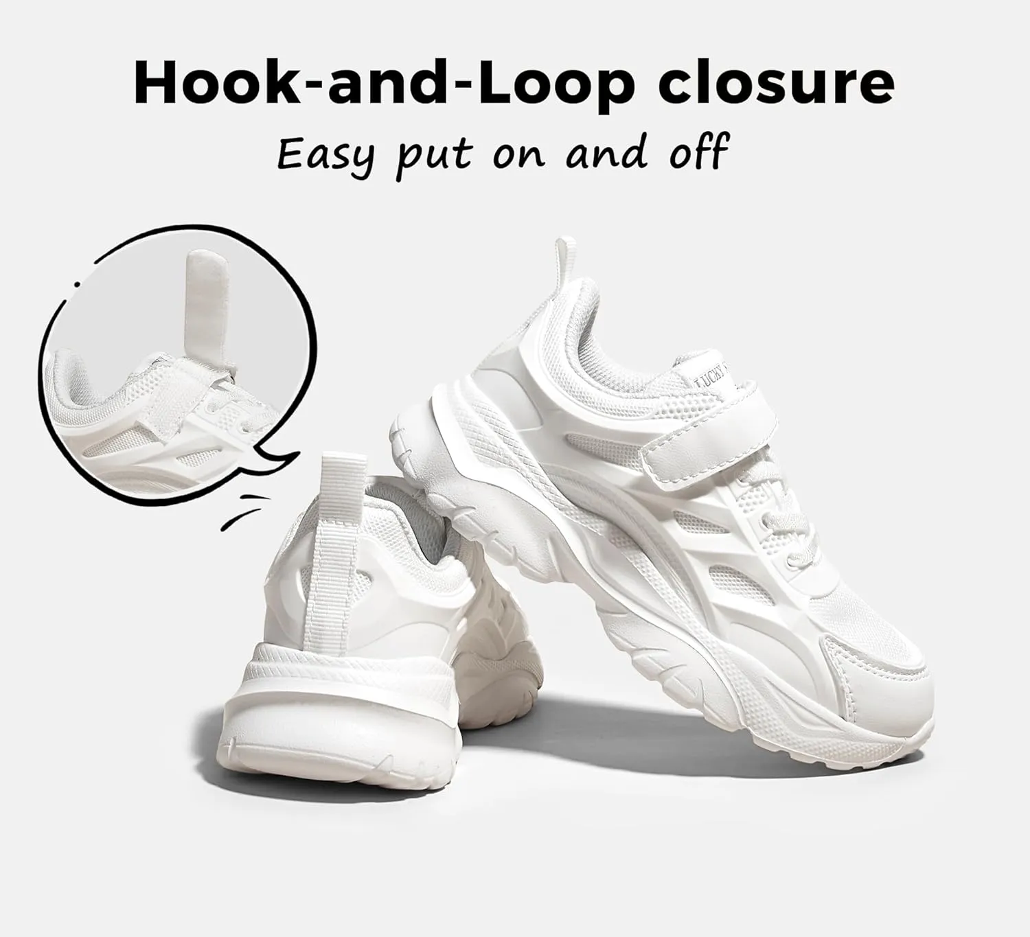 LUCKY STEP Kids Shoes Boys Girls Unisex-Child Running Tennis Shoes School Students Spring and Autumn Hook and Loops Strap Casual Shoes for Toddler/Little Kid/Big Kid