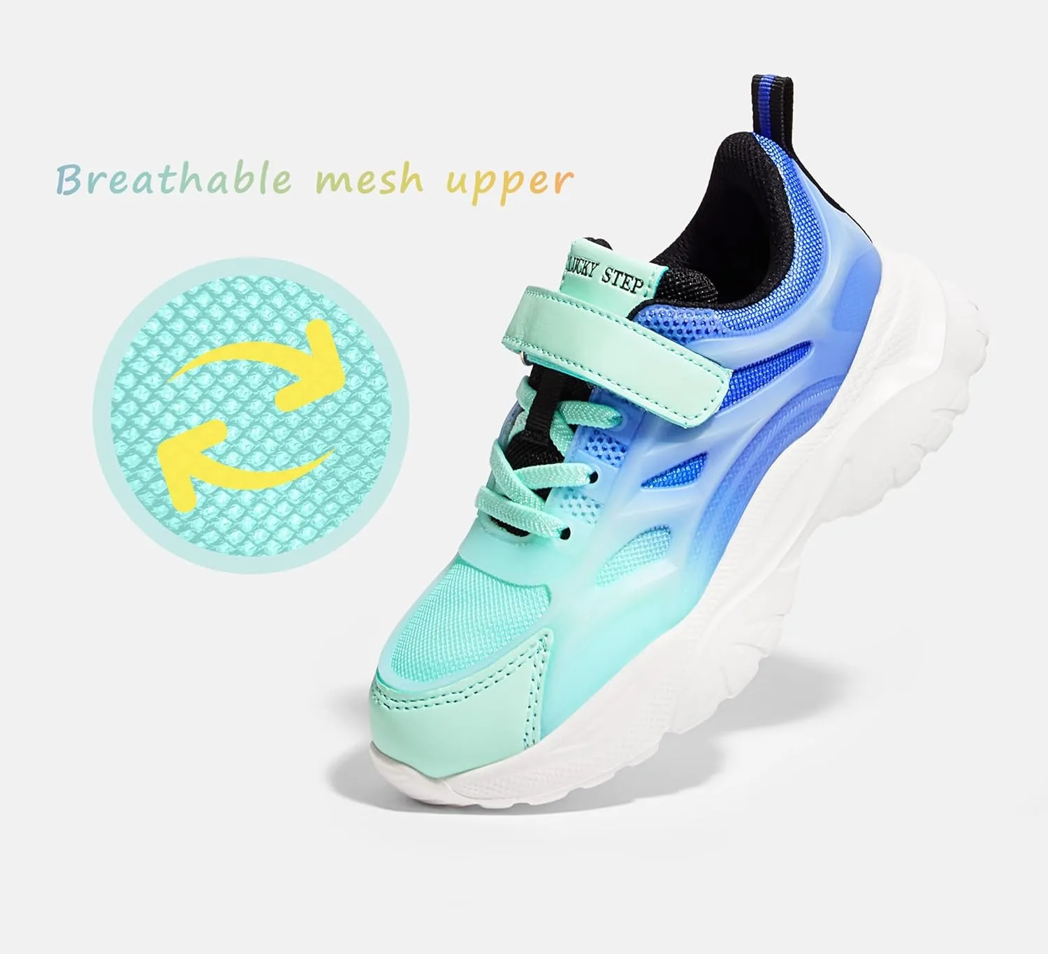 LUCKY STEP Kids Shoes Boys Girls Unisex-Child Running Tennis Shoes School Students Spring and Autumn Hook and Loops Strap Casual Shoes for Toddler/Little Kid/Big Kid