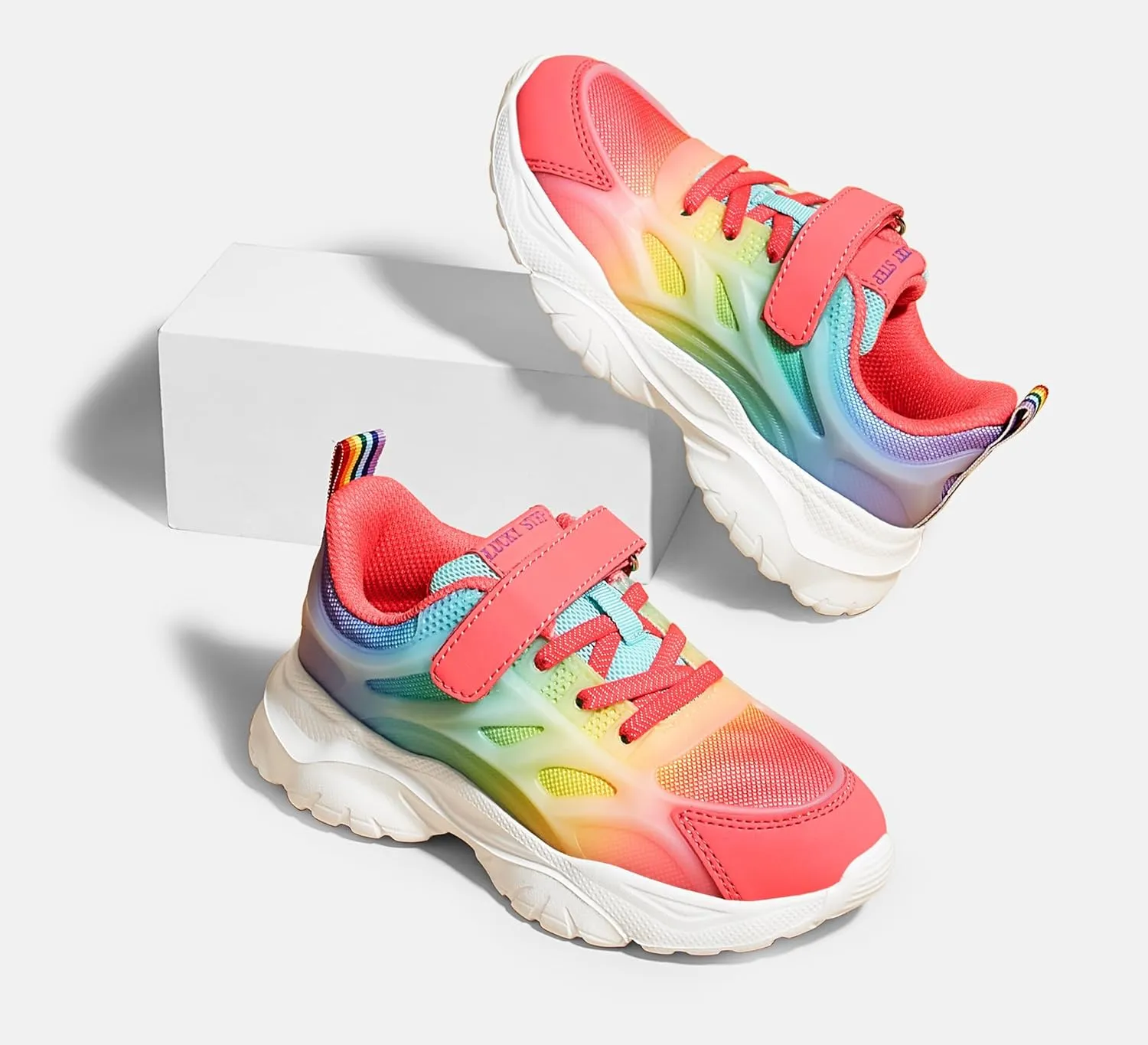 LUCKY STEP Kids Shoes Boys Girls Unisex-Child Running Tennis Shoes School Students Spring and Autumn Hook and Loops Strap Casual Shoes for Toddler/Little Kid/Big Kid