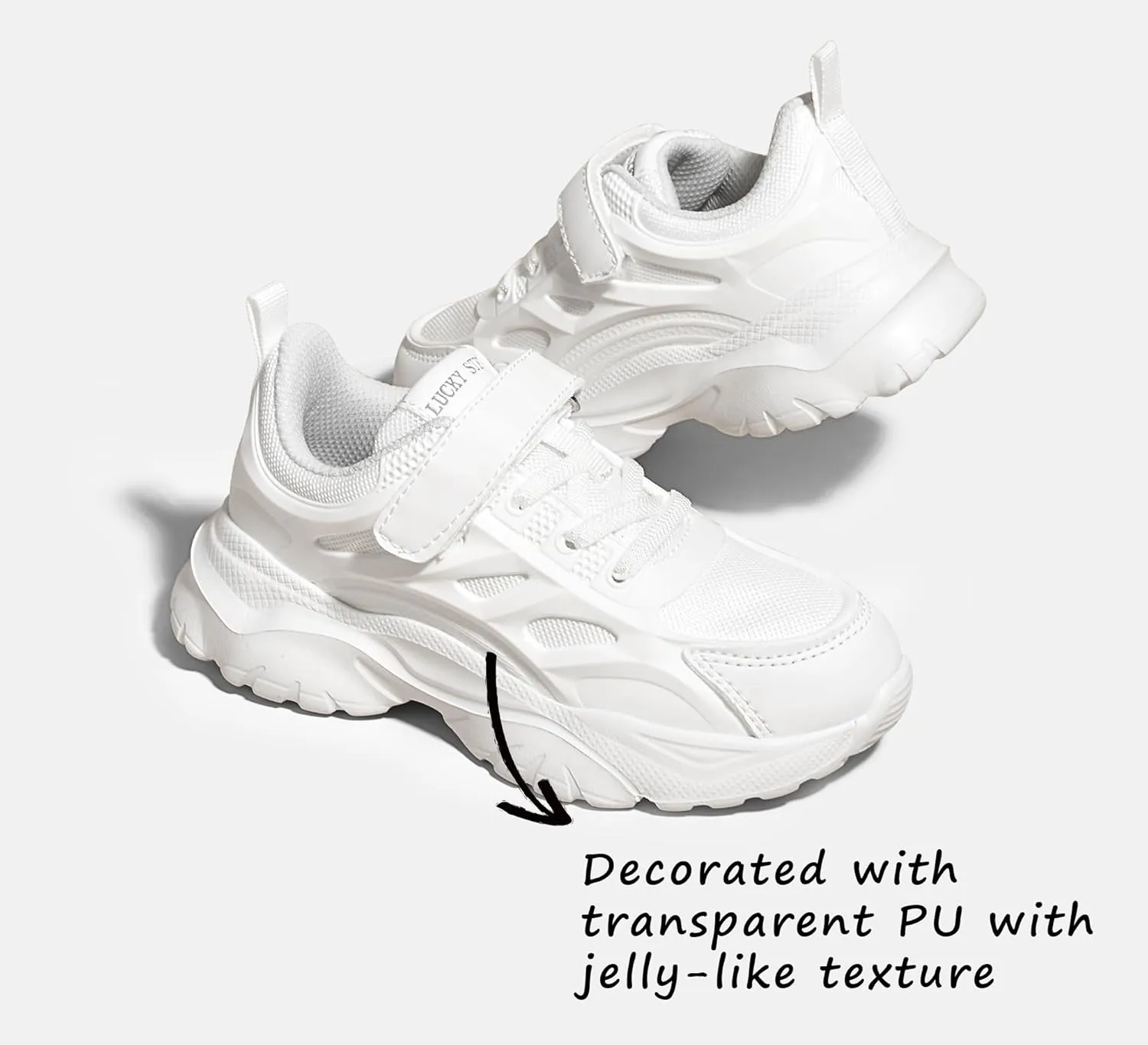 LUCKY STEP Kids Shoes Boys Girls Unisex-Child Running Tennis Shoes School Students Spring and Autumn Hook and Loops Strap Casual Shoes for Toddler/Little Kid/Big Kid