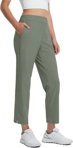 M MAELREG Women's Golf Pants with Zip Pockets 7/8 Ankle Stretch Lightweight Sweatpants for Athletic Hiking Travel Work Lounge