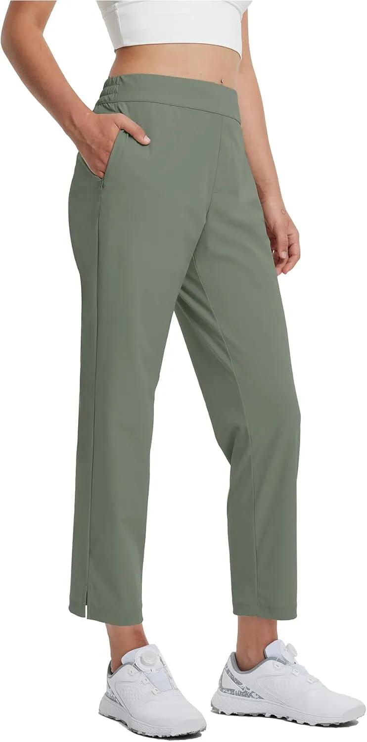 M MAELREG Women's Golf Pants with Zip Pockets 7/8 Ankle Stretch Lightweight Sweatpants for Athletic Hiking Travel Work Lounge