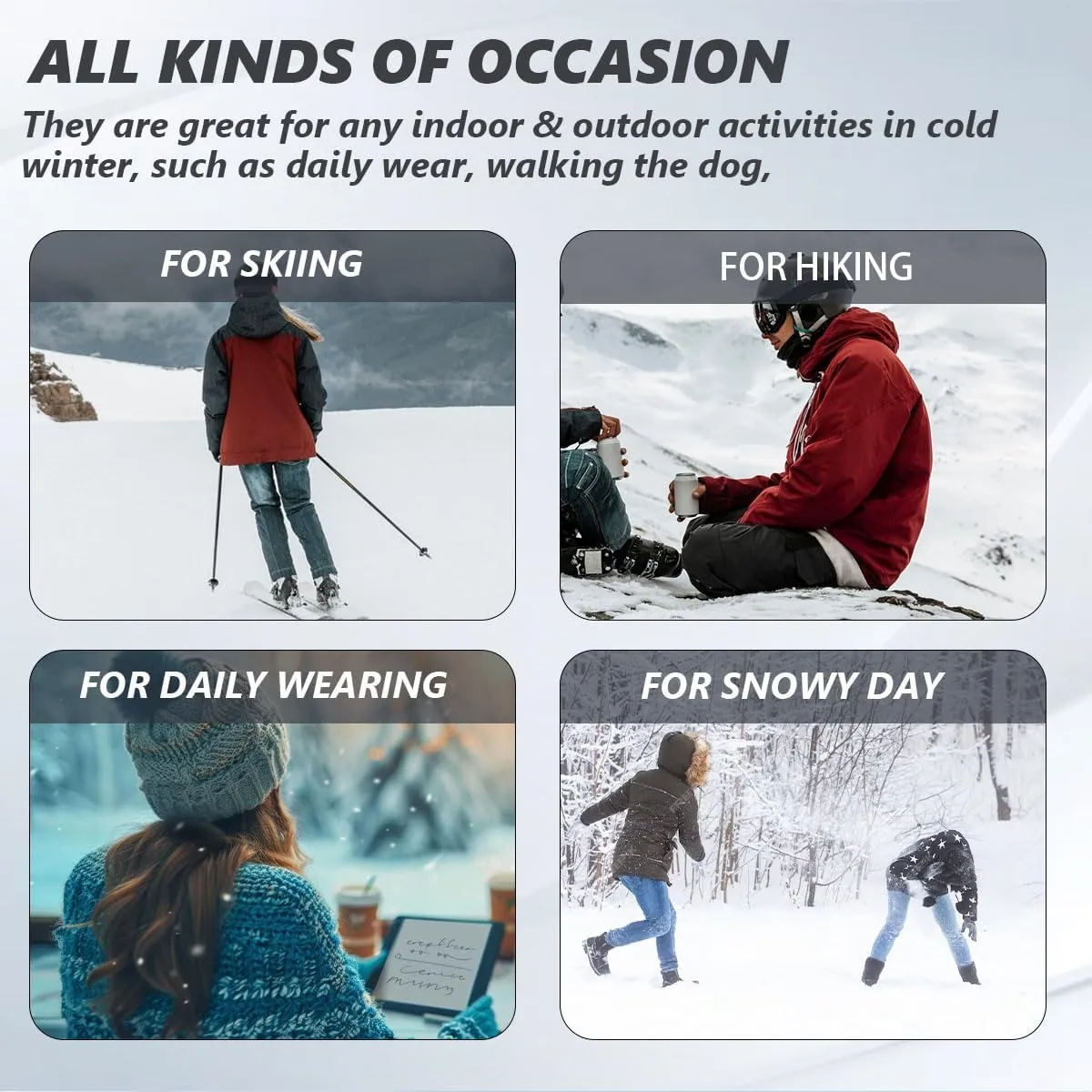 MAIZUN Womens Winter Snow Boots Fur Lined Warm Hiking Ankle Boots Outdoor Trekking Walking Shoes