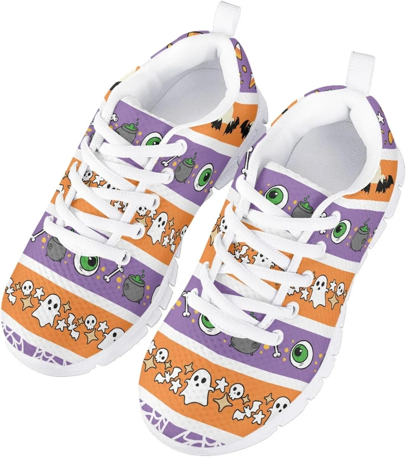 MARSVOVO Sneakers for Kids Girls Flexible Athletic Lightweight Breathable Lace-up First Shoes for Walking Boy Girl Most Comfortable Classic Printed Casual Fashion Non Slip Sport Girl Running Shoes
