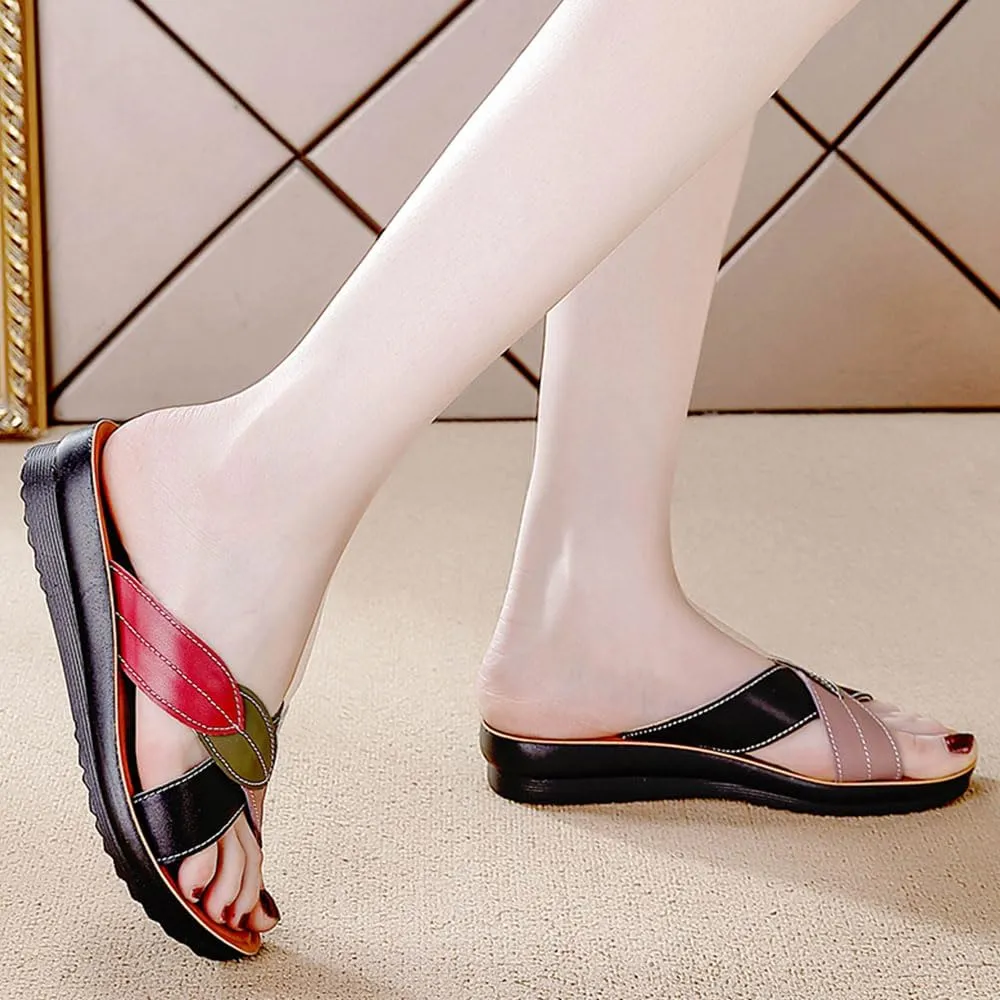 Maylrvjv Women's Sandals Summer Beach Platform Wedge Sandals Simple Comfortable Daily Commuting Work Slides Sandal
