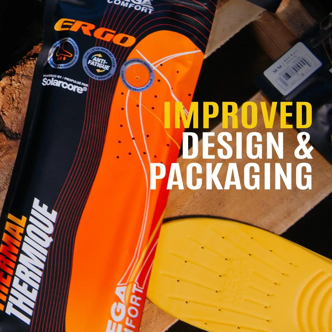 MEGAComfort Thermal Insoles for Men & Women - Anti-Fatigue Memory Foam for Winter Work - Fits Work Boots & Safety Shoes