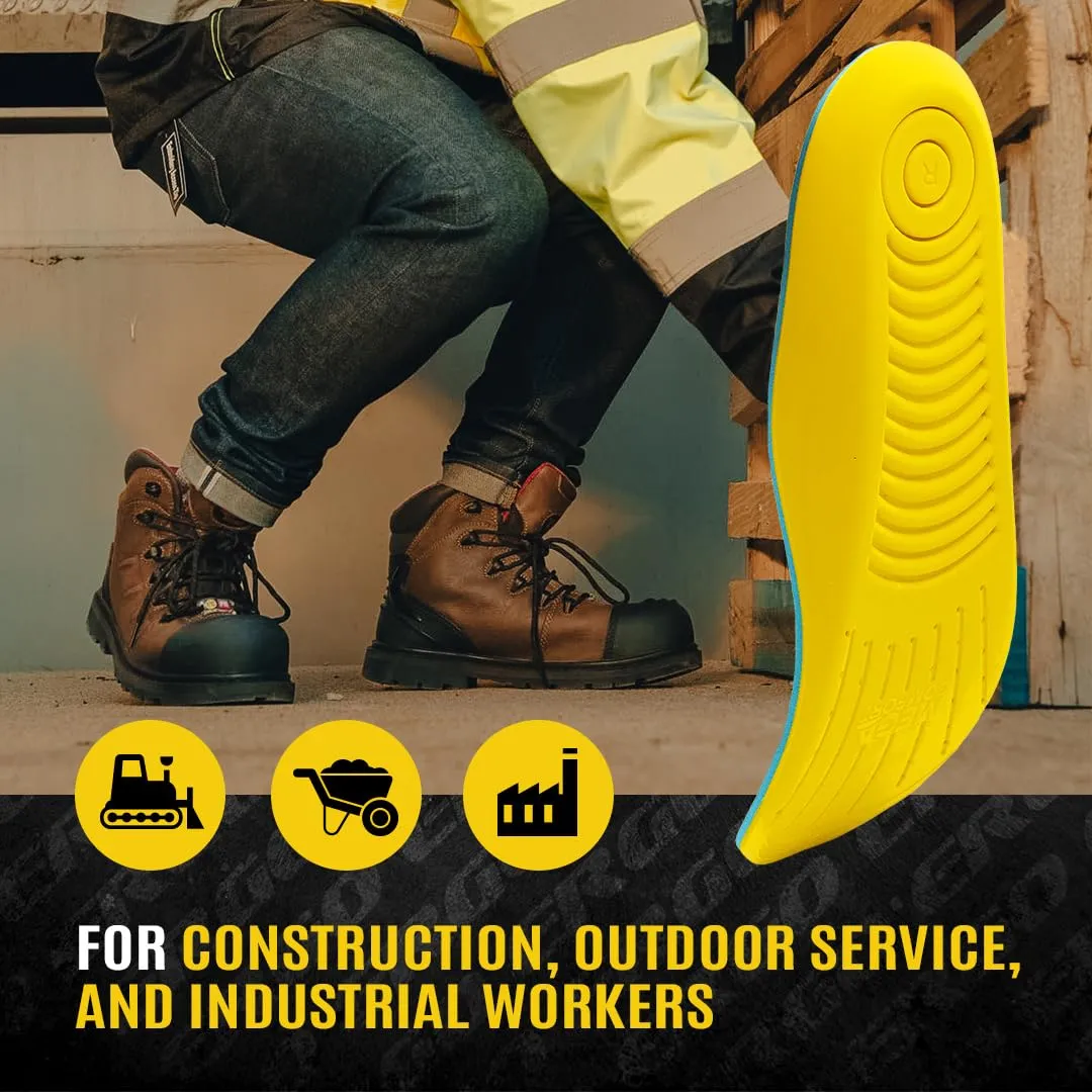 MEGAComfort Thermal Insoles for Men & Women - Anti-Fatigue Memory Foam for Winter Work - Fits Work Boots & Safety Shoes
