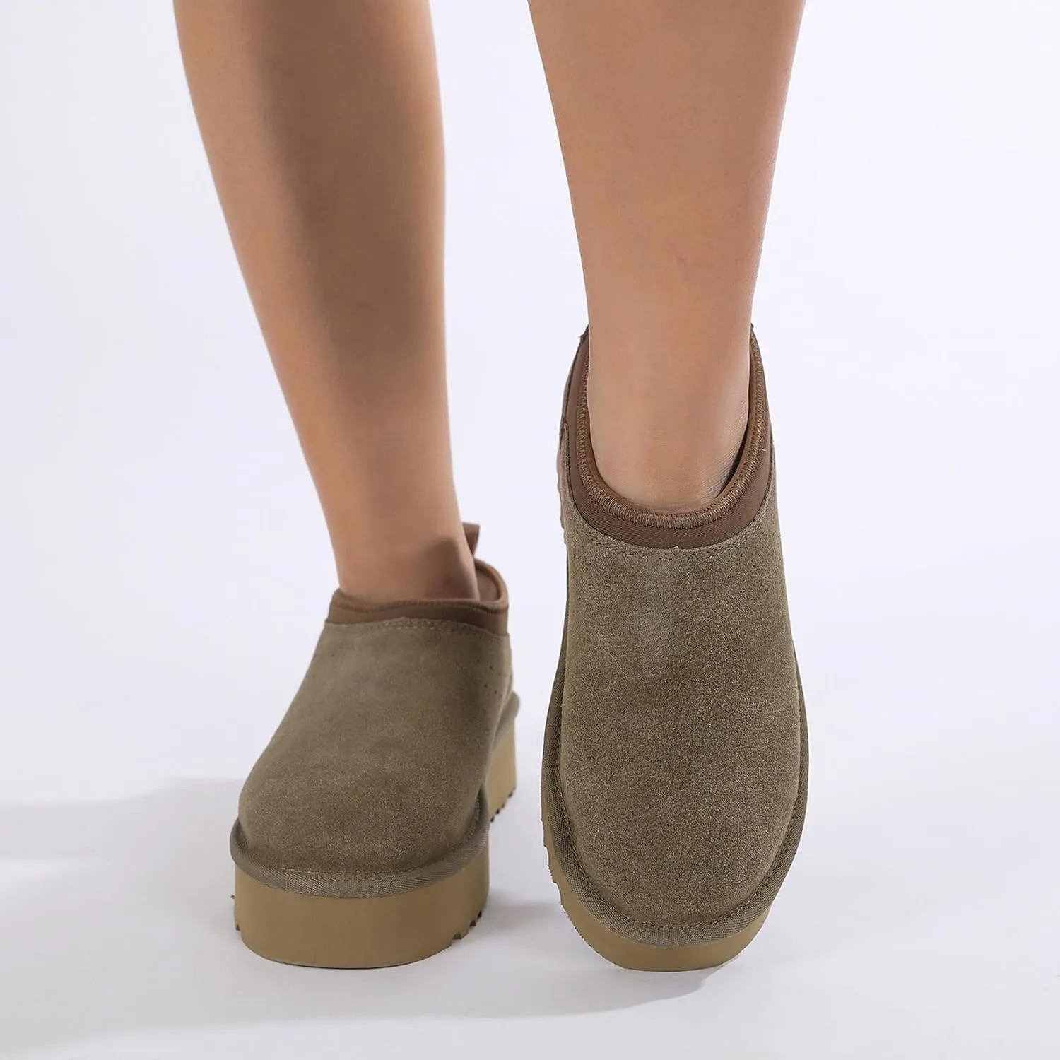 Mel&Syd 100% Australian Sheepskin Ultra Mini Boots for Women - Waterproof Shearling Lined Platform Snow Boots - Ankle High Barefoot Cozy Fur Short Ladies Winter Boots With Memory Foam Shoes Outdoor