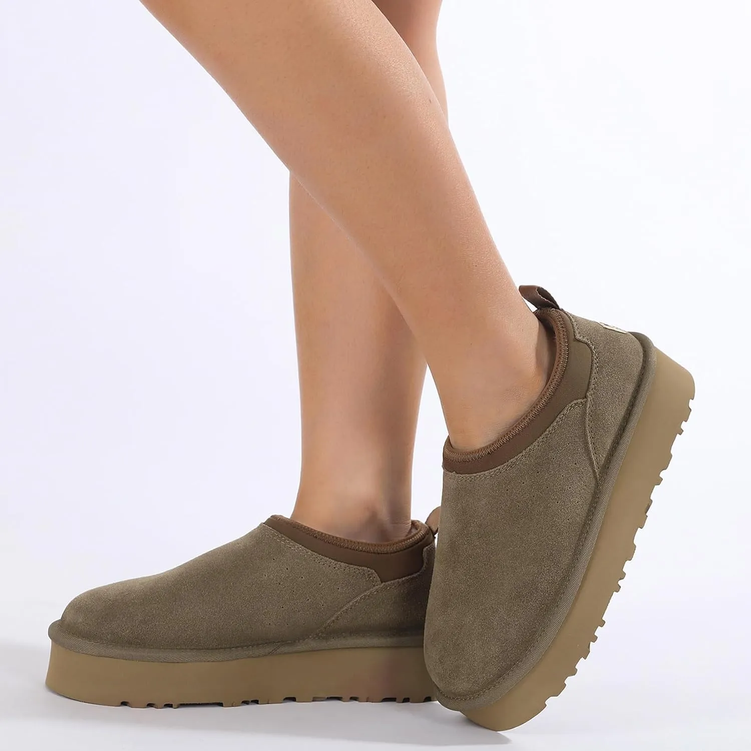 Mel&Syd 100% Australian Sheepskin Ultra Mini Boots for Women - Waterproof Shearling Lined Platform Snow Boots - Ankle High Barefoot Cozy Fur Short Ladies Winter Boots With Memory Foam Shoes Outdoor