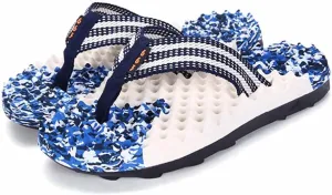 Men Acupressure Slippers Reflexology Foot Massage Flip Flops Bathroom Shower Slippers Non Slip Quick Dry Travel Portable Slippers Thong Slippers Beach Sandals for Indoor Outdoor