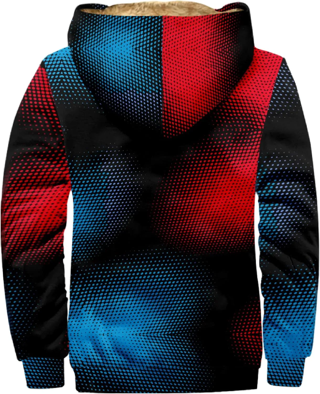 Men Coats Winter Sherpa Fleece Lined Long Sleeve Jackets Vintage Print Zipper Coats Comfy Dressy Hoodies
