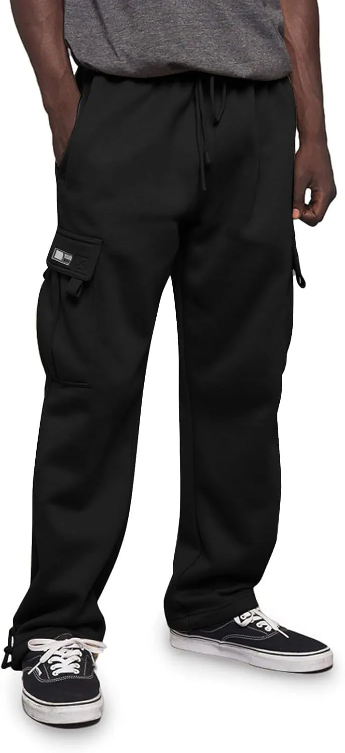 Men Pants Casual Plus Size Jogger Work Wear Sweatpants Loose Fit Elasticated Stretch Waist Cargo Pant