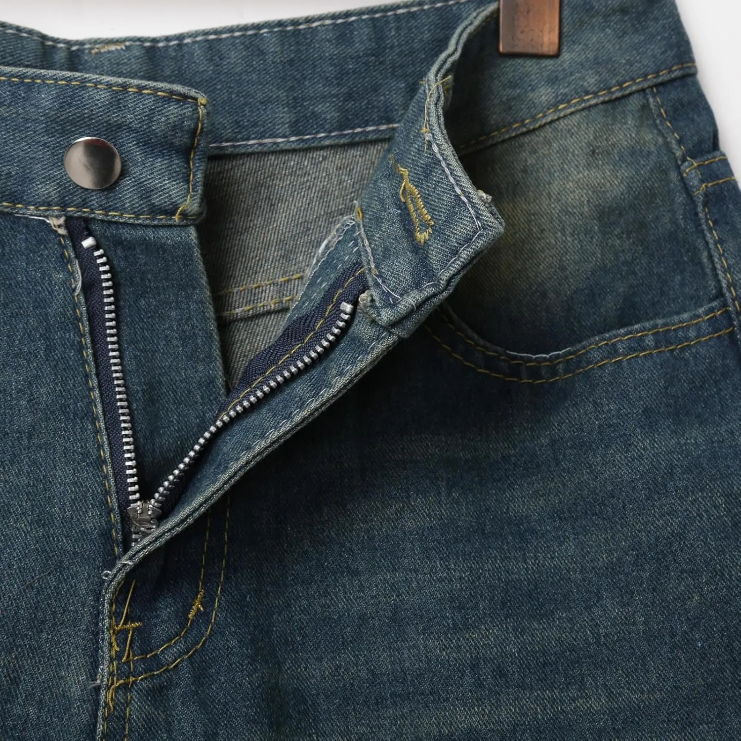 Men Y2K Vintage Baggy Jean Shorts Summer Casual Hip Hop Mid Loose Denim Shorts Trendy Outfits