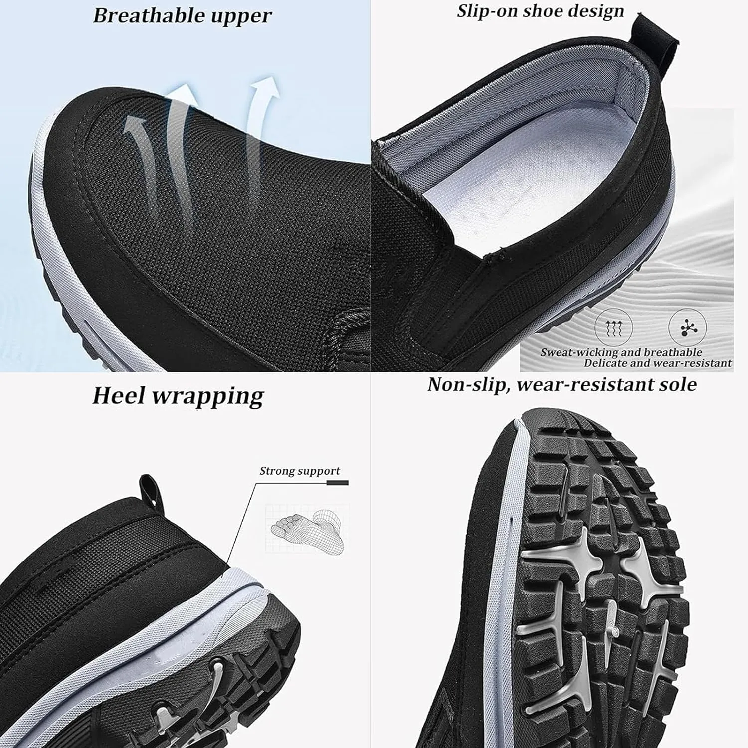 Men's Arch Support Orthopedic Slip-on Canvas Loafers,Outdoor Casual Non Slip Orthopedic Sneakers Flats Walking Boat Shoes