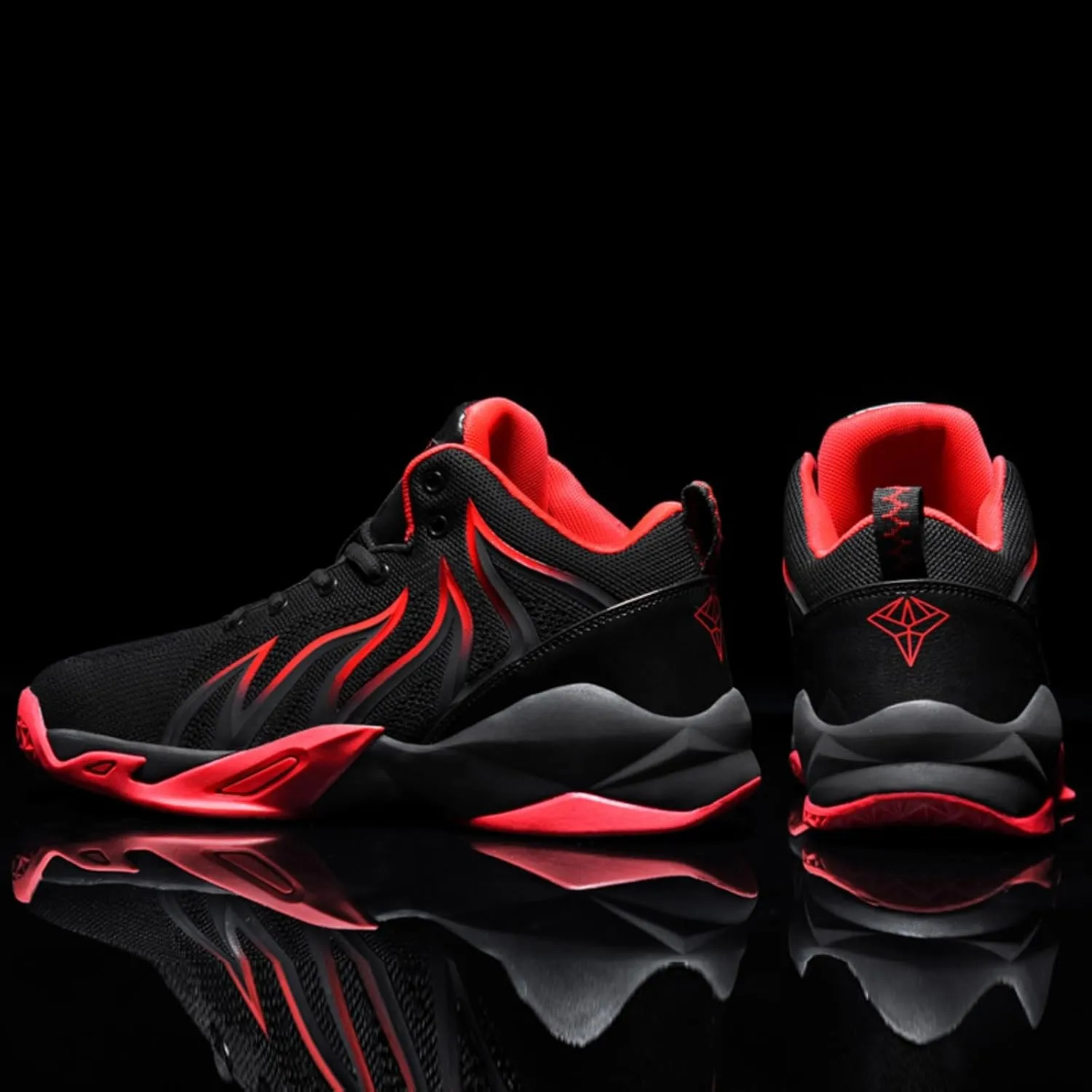 Mens Breathable Lace Up High-Top Mesh Cloth Basketball Shoes Fashion Comfortable Non-Slip Sneakers for Running Walking Workout Training