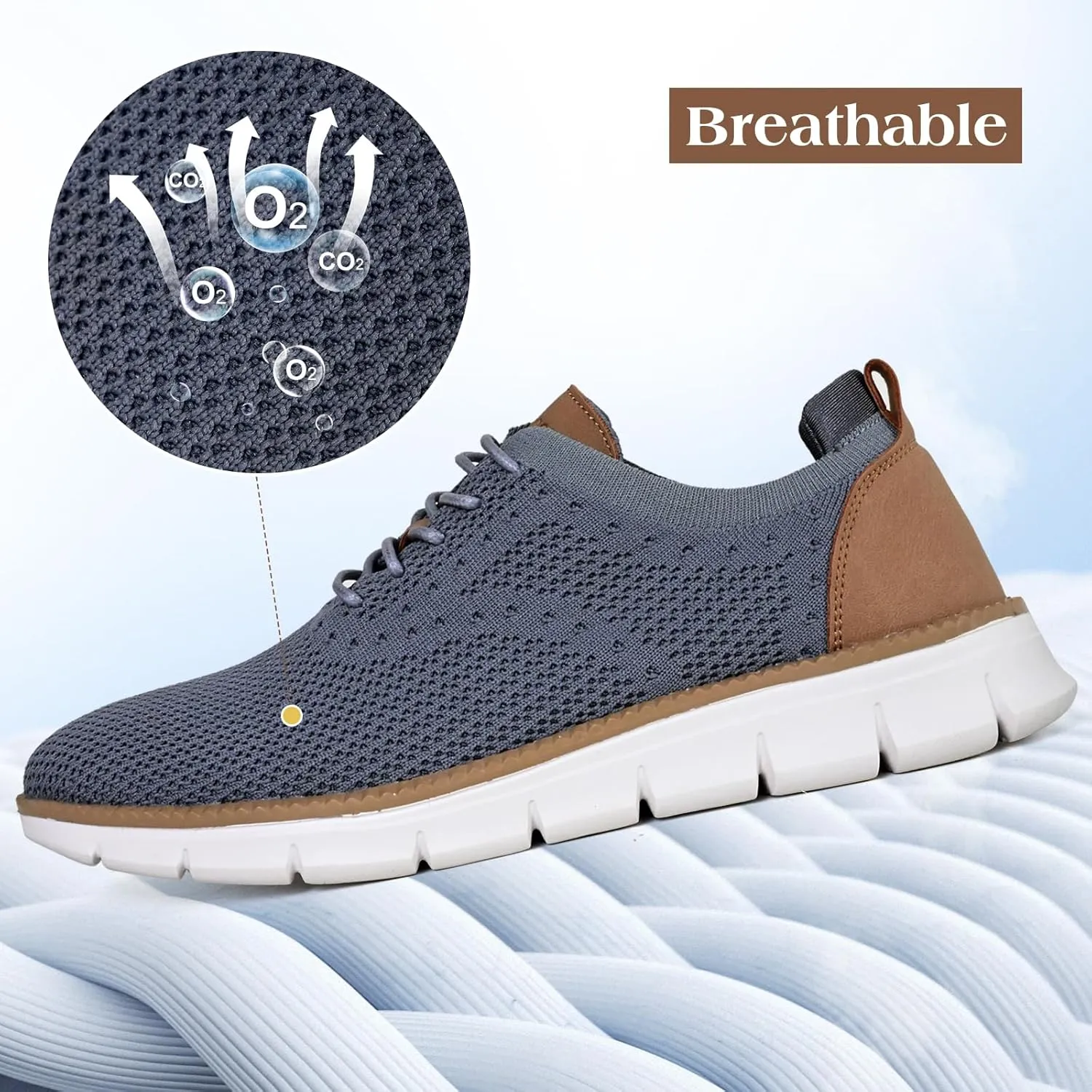 Men's Casual Shoes Men's Dress Shoes Business Breathable Lightweight Oxford Shoes Fashion Sneakers Comfortable Arch Support Walking Shoes