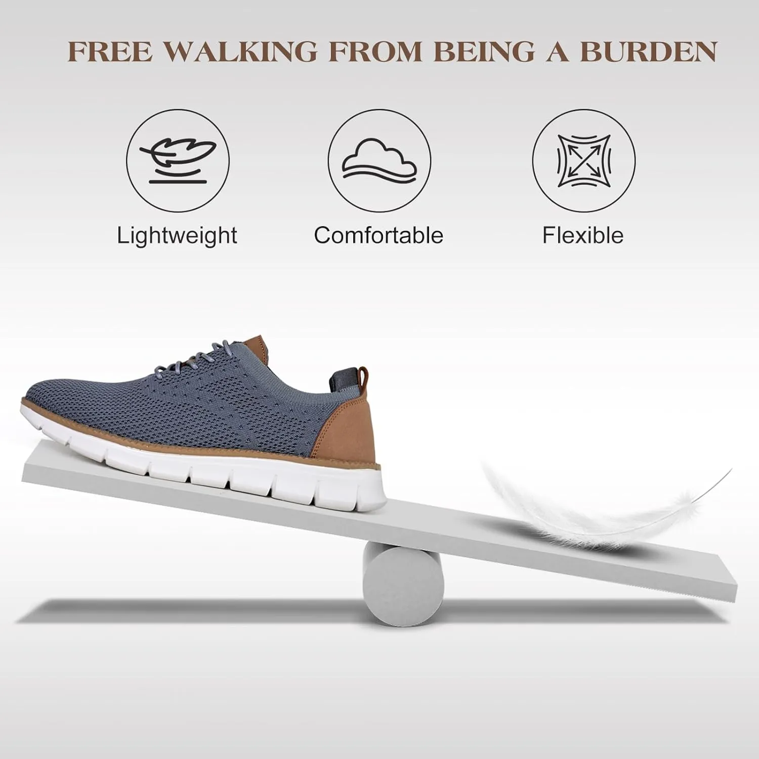 Men's Casual Shoes Men's Dress Shoes Business Breathable Lightweight Oxford Shoes Fashion Sneakers Comfortable Arch Support Walking Shoes