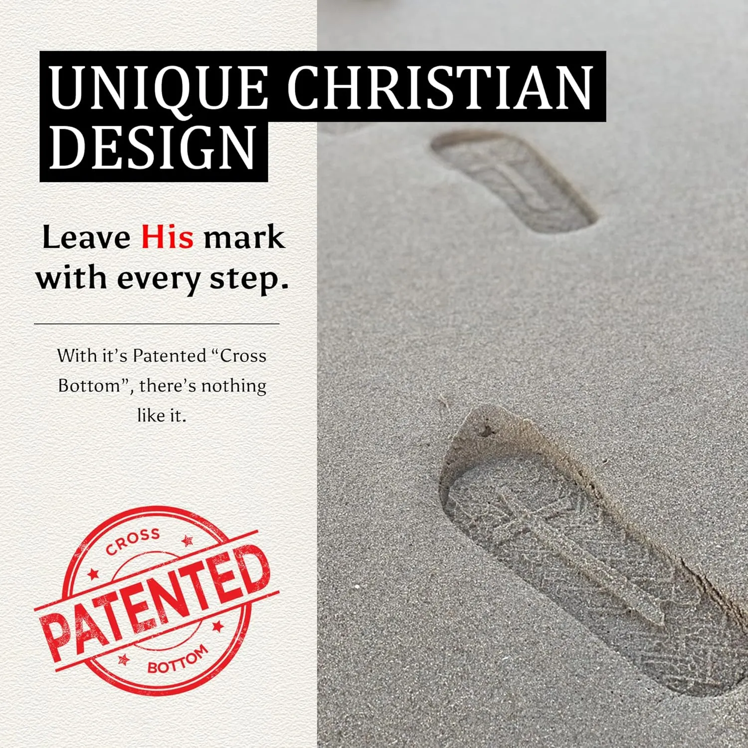 Men’s Christian Apparel and Footwear, Cross Bottom Flip Flops for Men, Jesus Sandals for Men, Unique Christian Clothing, Men’s Sandals with John 3:16 Bible Verse