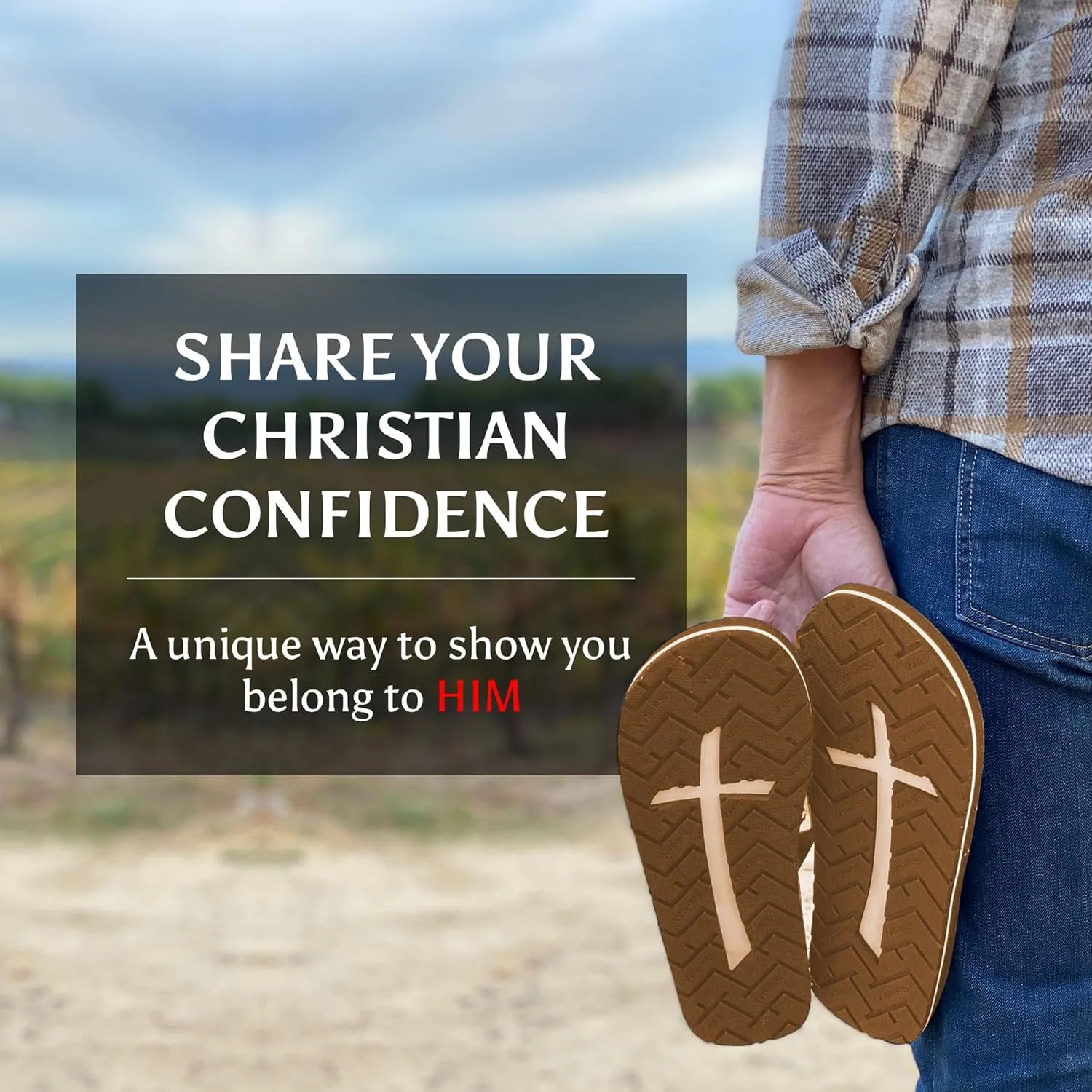 Men’s Christian Apparel and Footwear, Cross Bottom Flip Flops for Men, Jesus Sandals for Men, Unique Christian Clothing, Men’s Sandals with John 3:16 Bible Verse