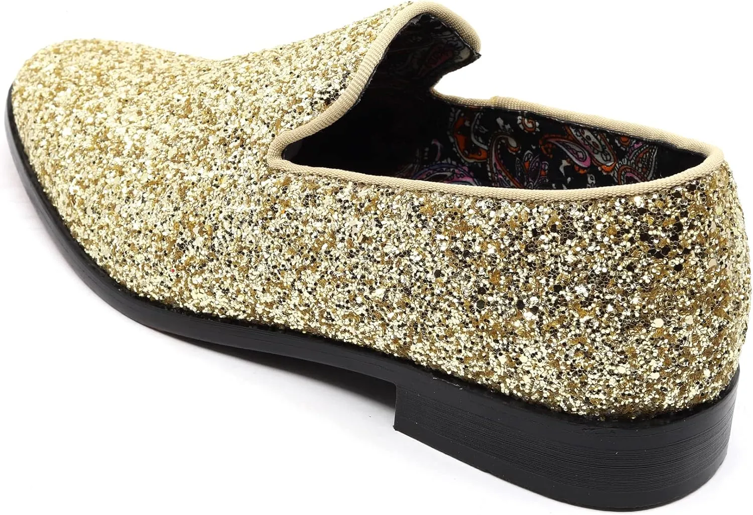 Men's Fashion Smoking Sparkly Glitter Sequin Dress Tuxedo Loafers Slip On Shoes SM-04