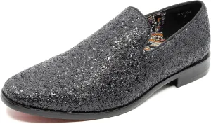 Men's Fashion Smoking Sparkly Glitter Sequin Dress Tuxedo Loafers Slip On Shoes SM-04