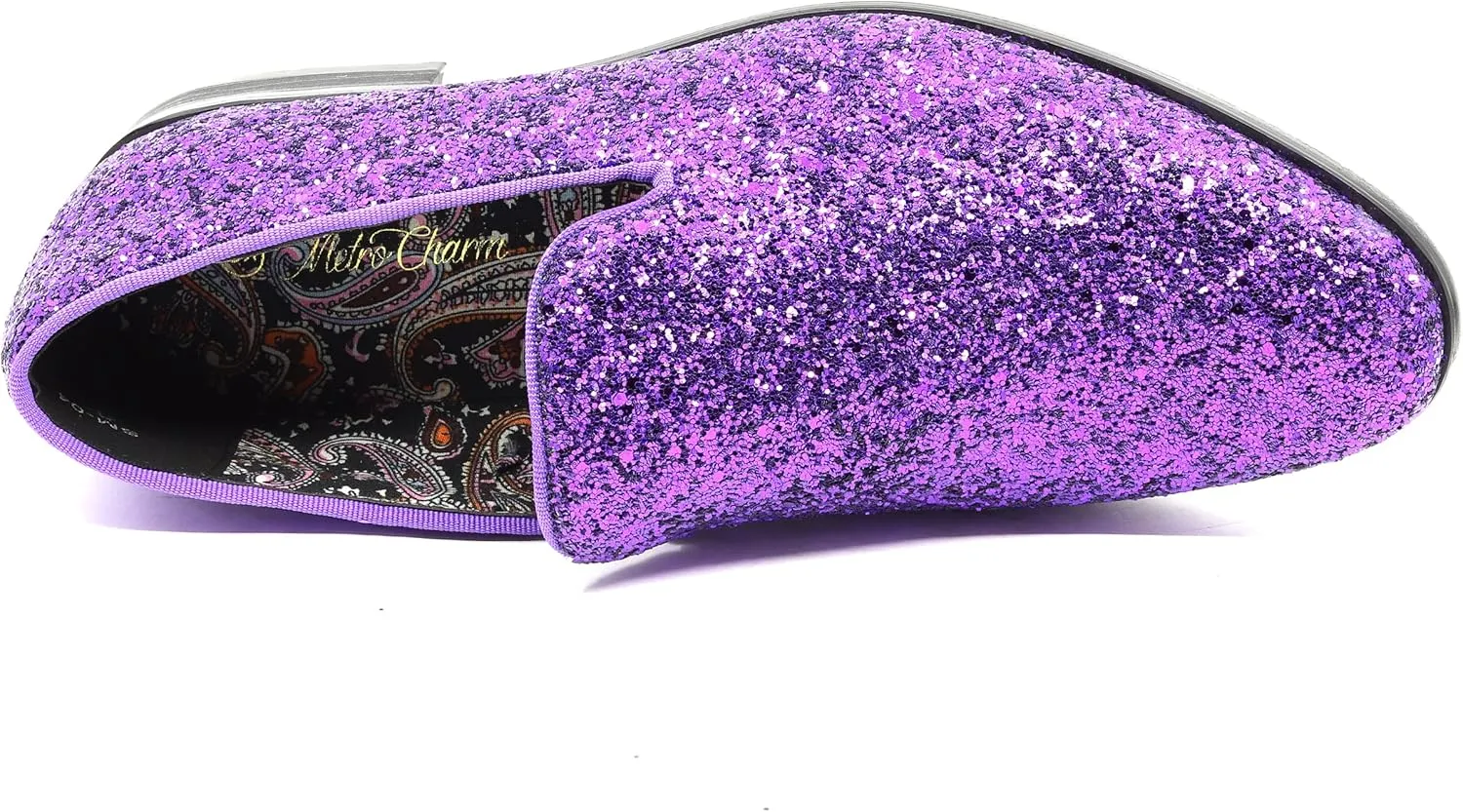Men's Fashion Smoking Sparkly Glitter Sequin Dress Tuxedo Loafers Slip On Shoes SM-04