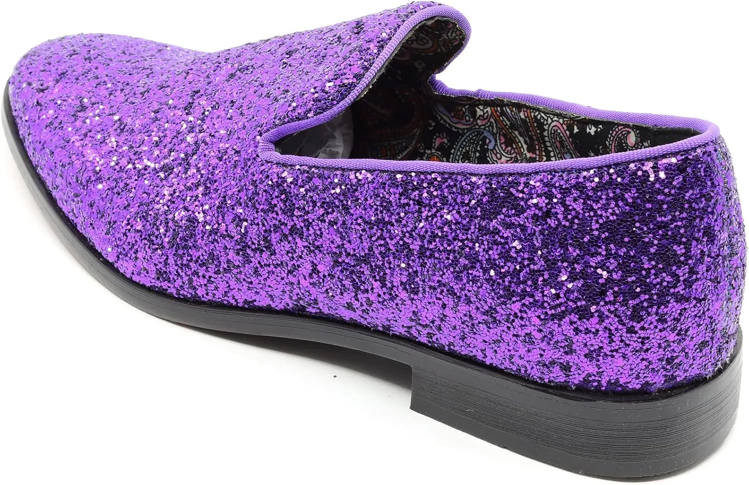 Men's Fashion Smoking Sparkly Glitter Sequin Dress Tuxedo Loafers Slip On Shoes SM-04