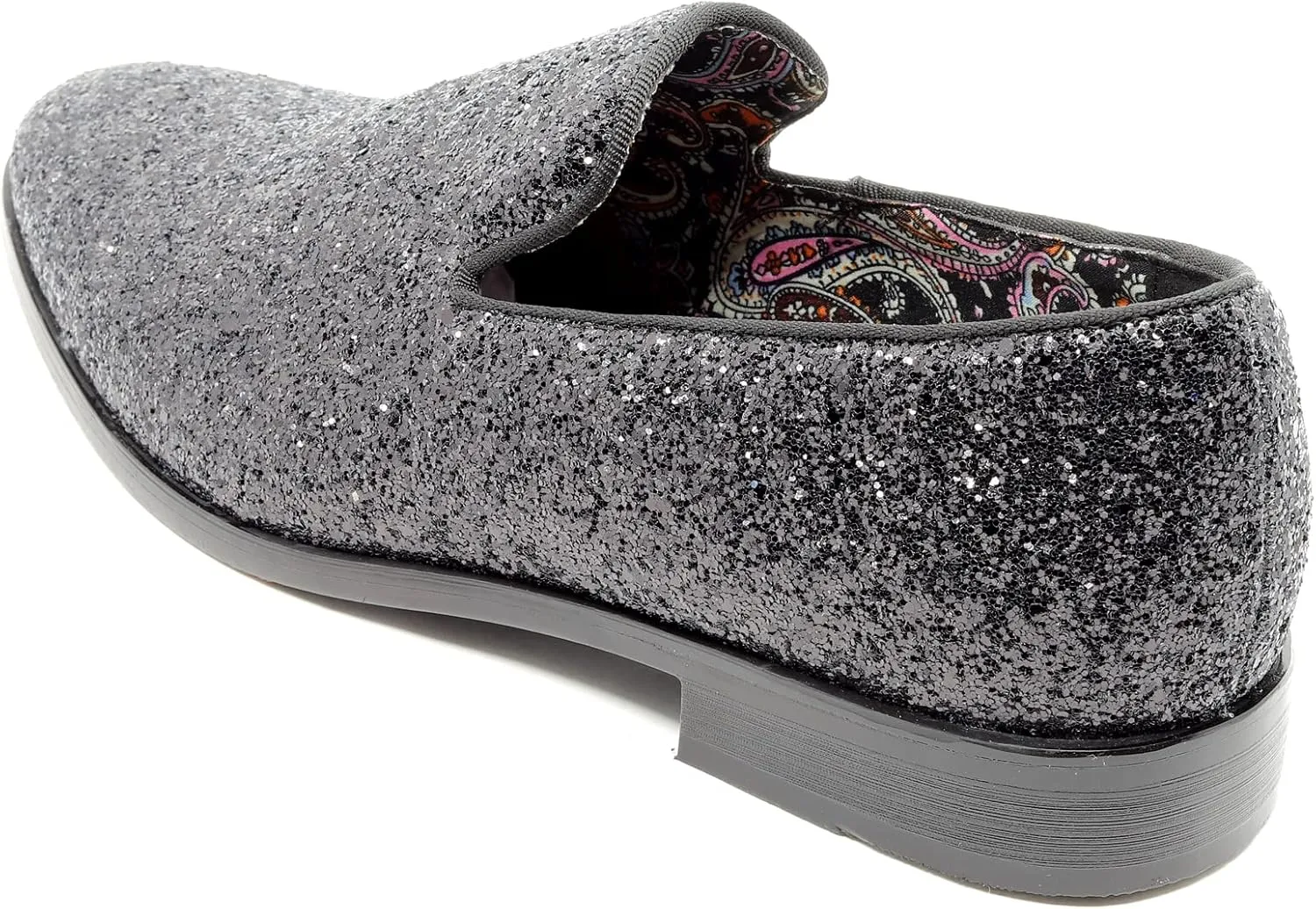 Men's Fashion Smoking Sparkly Glitter Sequin Dress Tuxedo Loafers Slip On Shoes SM-04