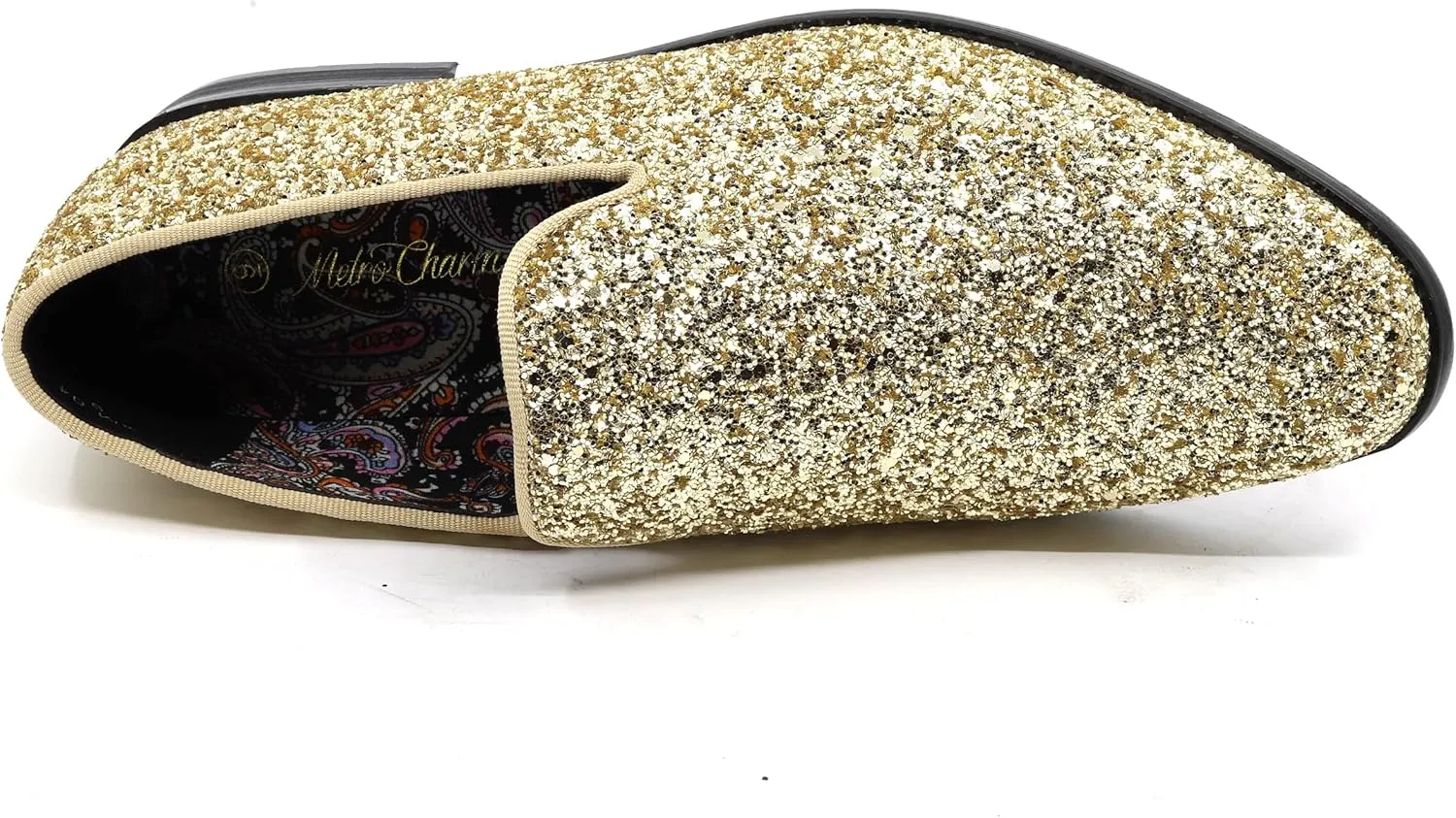 Men's Fashion Smoking Sparkly Glitter Sequin Dress Tuxedo Loafers Slip On Shoes SM-04