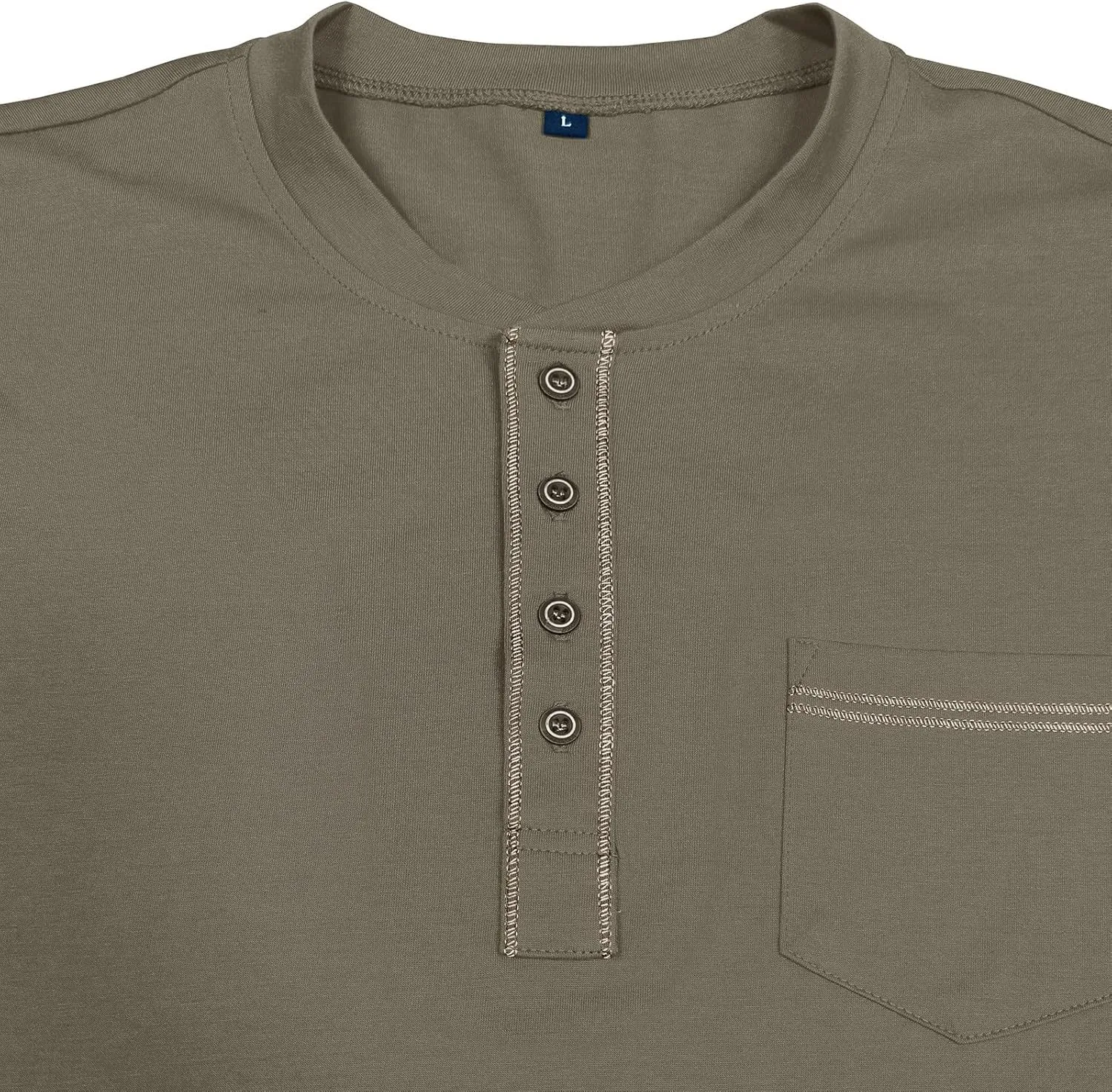 Men's Henley Shirt Soft Cotton Short Sleeve Stretchy Muscle Fit T Shirts Classic Band Collar Button Down Tee Tops
