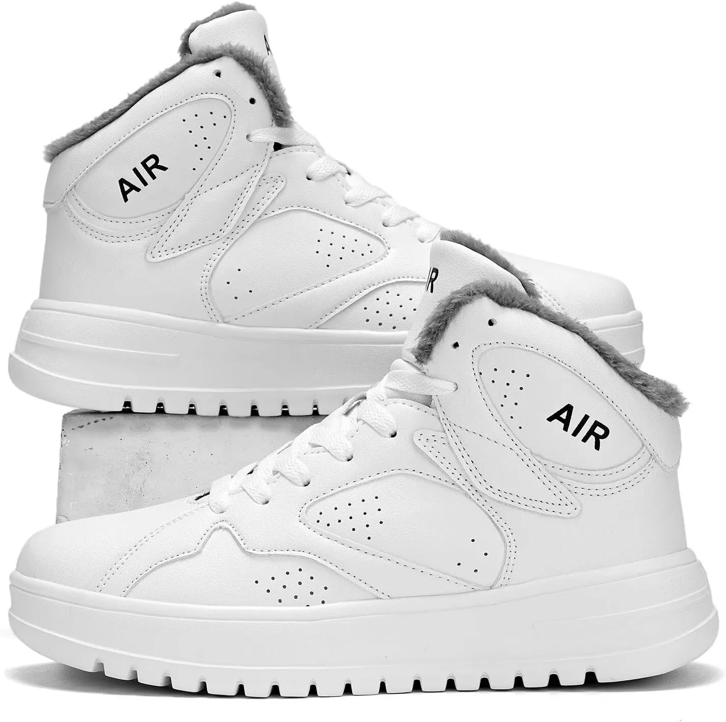 Mens Hight Top Walking Snow Winter Shoes Fur Lined Warm Casual Sneakers Lightweight Comfortable Outdoor Boots Sole Soft