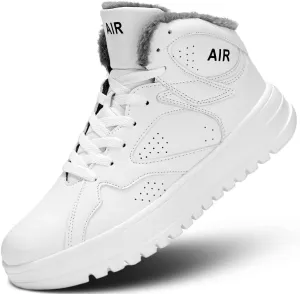 Mens Hight Top Walking Snow Winter Shoes Fur Lined Warm Casual Sneakers Lightweight Comfortable Outdoor Boots Sole Soft