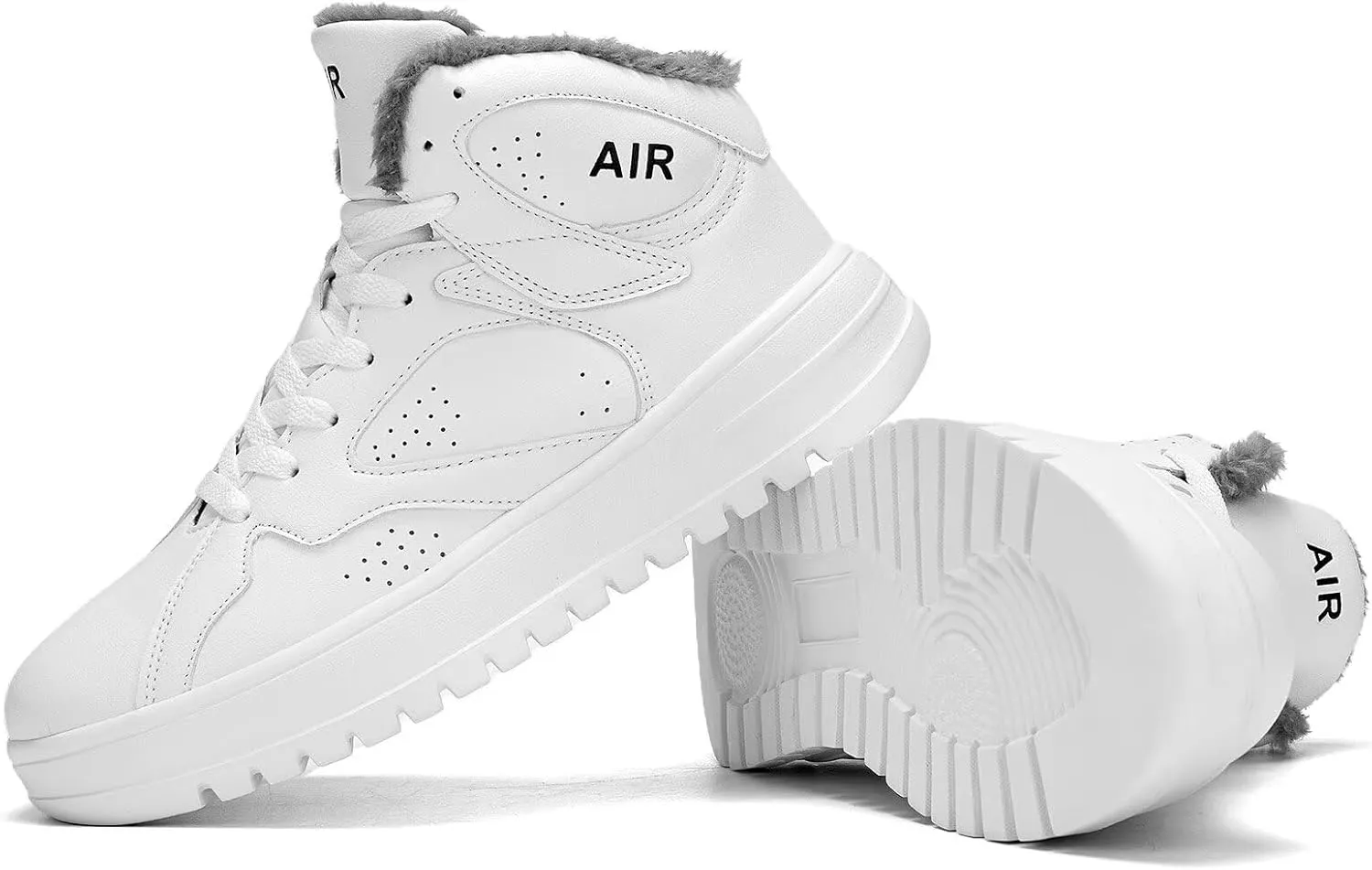 Mens Hight Top Walking Snow Winter Shoes Fur Lined Warm Casual Sneakers Lightweight Comfortable Outdoor Boots Sole Soft