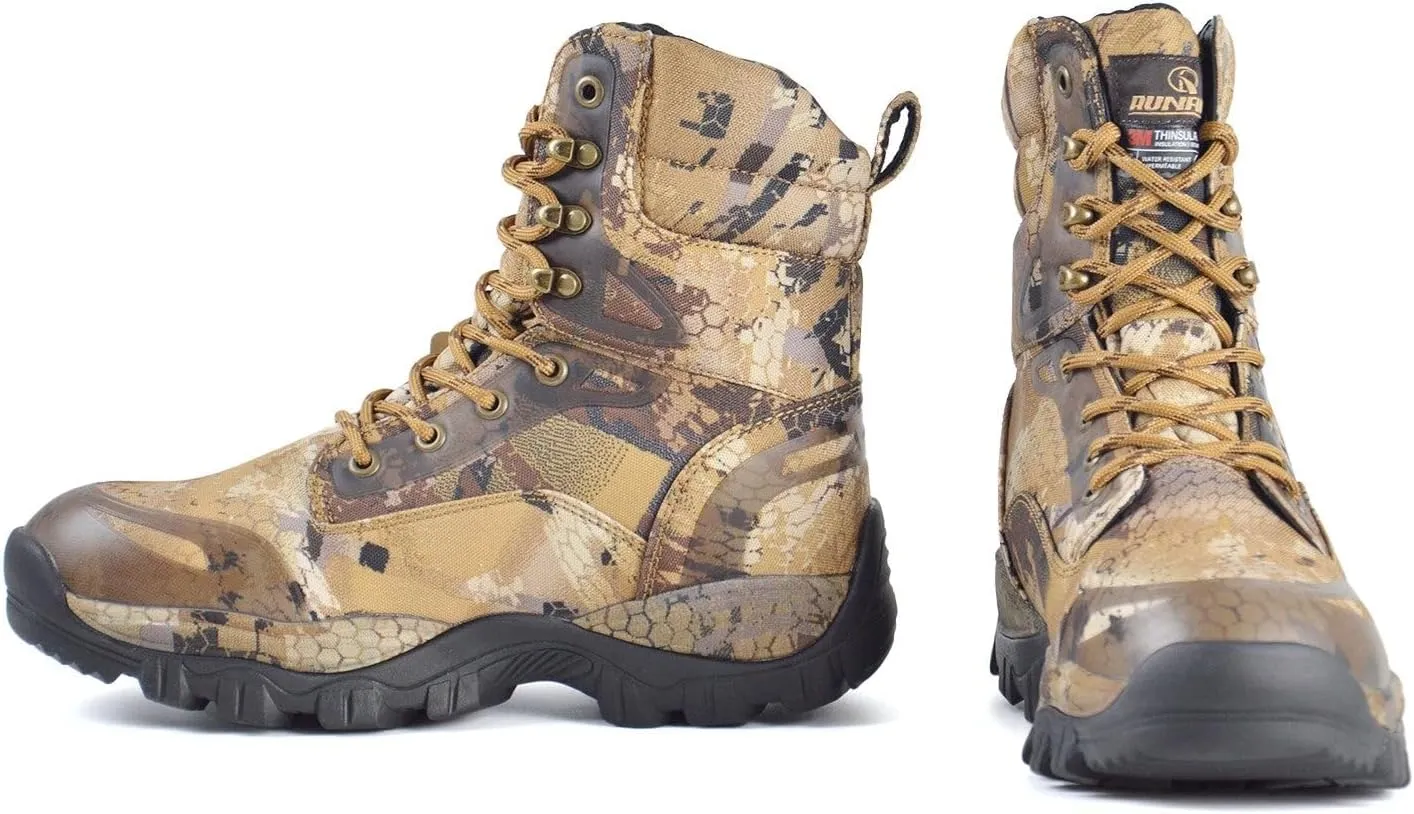 Men's Hunting Boots Waterproof Hiking Boots Insulated Work Boot, 8" Lightweight Breathable Outdoor Shoes, 400g Insulation