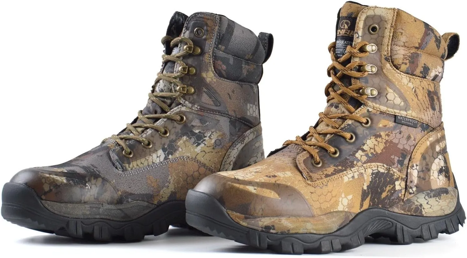 Men's Hunting Boots Waterproof Hiking Boots Insulated Work Boot, 8" Lightweight Breathable Outdoor Shoes, 400g Insulation