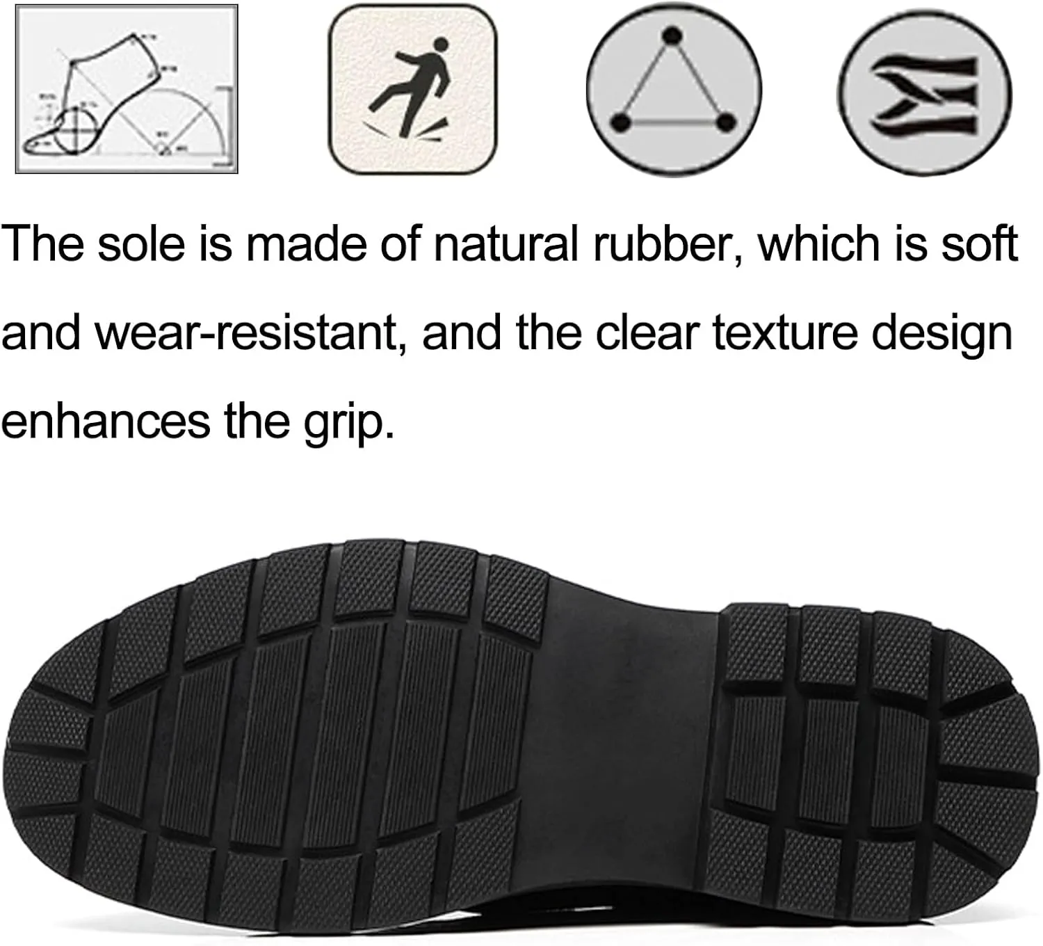 Men's Leather Splicing Platform Wingtip Loafers Luxury Round Toe Breathable Lug Sole Slip On Brogue Dress Shoes for Business Office Casual