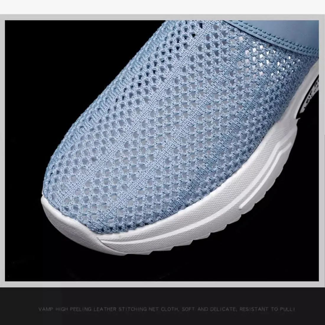 Men's Orthopedic Hollow-Out Summer Sandals, Comfortable Slip On Shoes with Arch Support, Knit Mesh Walking Shoes Beach Sandals