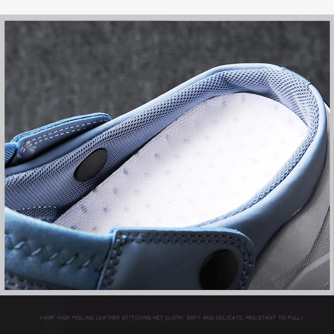 Men's Orthopedic Hollow-Out Summer Sandals, Comfortable Slip On Shoes with Arch Support, Knit Mesh Walking Shoes Beach Sandals