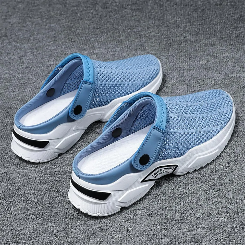 Men's Orthopedic Hollow-Out Summer Sandals, Slip On Mesh Sandals, Breathable, Arch Support, Blue