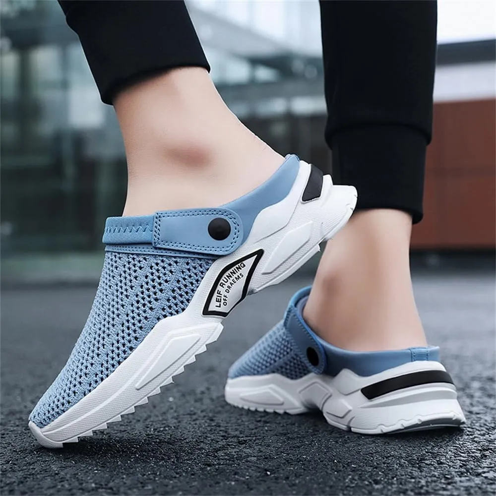 Men's Orthopedic Hollow-Out Summer Sandals, Slip On Mesh Sandals, Breathable, Arch Support, Blue