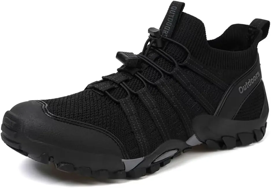 Men's Outdoor Stretch Mesh Hiking Shoe Comfortable Low Sneaker Lightweight Breathable Non-Slip Trekking Trails Shoes Casual Portable Slip on for Beach Fishing Water Sandals