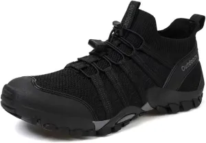 Men's Outdoor Stretch Mesh Hiking Shoe Comfortable Low Sneaker Lightweight Breathable Non-Slip Trekking Trails Shoes Casual Portable Slip on for Beach Fishing Water Sandals