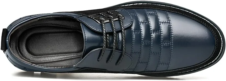 Men's Premium Leather Dress Shoes Comfort Business Casual Oxford Shoes Fashion Dress Sneakers Soft Loafers Derby Shoe for Office Working Walking Driving